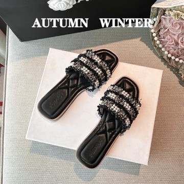 小香風高級感拖鞋女夏外穿2025年新款夏季平底女士沙灘法式小涼拖