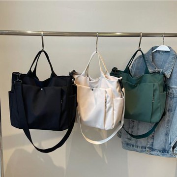 Jpqueen 休閒通勤素面手提側肩斜背包(3色可選)