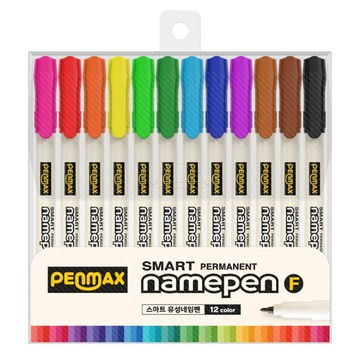 PENMAX 12色油性簽字筆組 顏色鮮明不暈染 適用於各種表面  混合顏色  1組