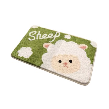 【iSFun】羊羔絨毛 腳踏防滑浴室吸水地墊50x80cm/小白羊