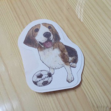 素描系列~米格魯-防水貼紙(1入)