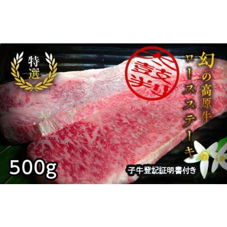 ふるさと納税 『大川原高原牛』　特選ロースステーキ500g(250g×2枚) 徳島県佐那河内村