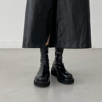 厚底馬丁靴子女2024秋冬季新款百搭顯瘦彈力單靴加絨松糕增高短靴