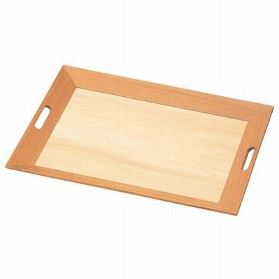 尺6 木製白木脇取盆/トレー 〔クリアー仕上げ 木〕 475×370×30mm 日本製 〔和食 レストラン 居酒屋 店舗 お店〕〔代引不可〕[21]