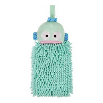 擦手巾 立體造型 雪尼爾絨毛 鈕釦式掛帶  人魚漢頓 綠色  1條