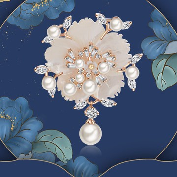 母貝花朵胸針高檔女生精致復古中國風氣質百搭小眾古風防走光配飾