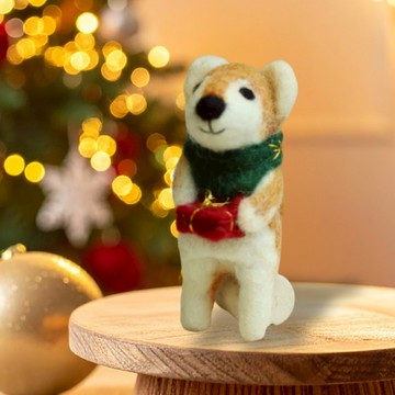 【柴源滾滾來】檜山坊-羊毛氈柴犬擴香筆套+檜木精油｜新春禮物 交換禮物 辦公室小物 擴香禮盒 代寫卡片