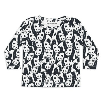 英國 SLEEP NO MORE - 100% 有機棉兒童圓領長袖上衣-貓熊 (2-4 Y)