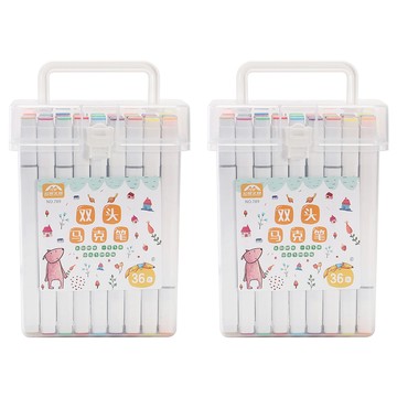 EDISH 雙頭馬克筆組 塑料+油墨  36色  2盒
