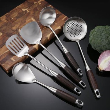 304不銹鋼炒菜鏟子鍋鏟大湯勺漏勺廚房家用炒勺鐵炒鏟廚具套裝