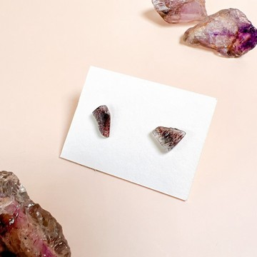 超高頻率水晶 超七耳環 天然石 水晶耳環 飾品