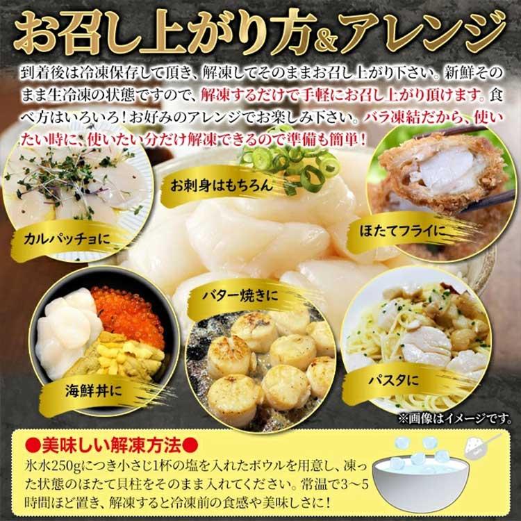 北海道産お刺身ほたて貝柱500g《冷凍》ギフト対応（送料無料）