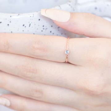 藍托帕石925純銀小蛋糕戒指 可調式戒指