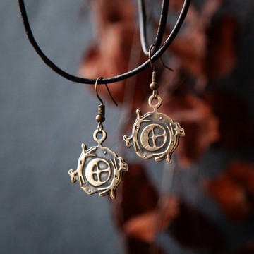 狼形耳環。哈提斯科爾。維京飾品。異教北歐藝術。手工製作