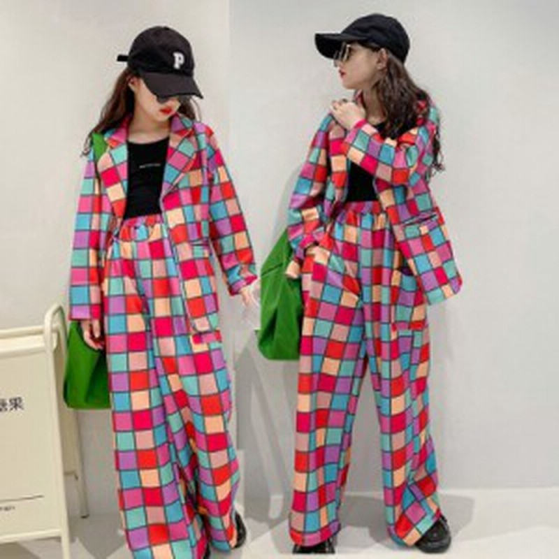 キッズダンス衣装 セットアップ ヒップホップ チェック柄 韓国 かっこいい 派手 コート パンツ ステージ衣装 洋服 Hiphop 練習着 発表会 通販 Lineポイント最大1 0 Get Lineショッピング