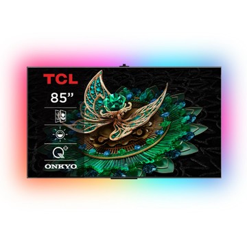 TCL 85型4K頂級Mini LED 240Hz DLG APPLE認證Google TV量子智能顯示器 含超薄壁掛架+電視情境燈 (85C765)