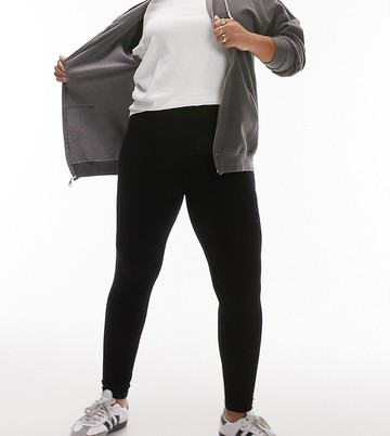 Topshop Curve high waisted legging in black