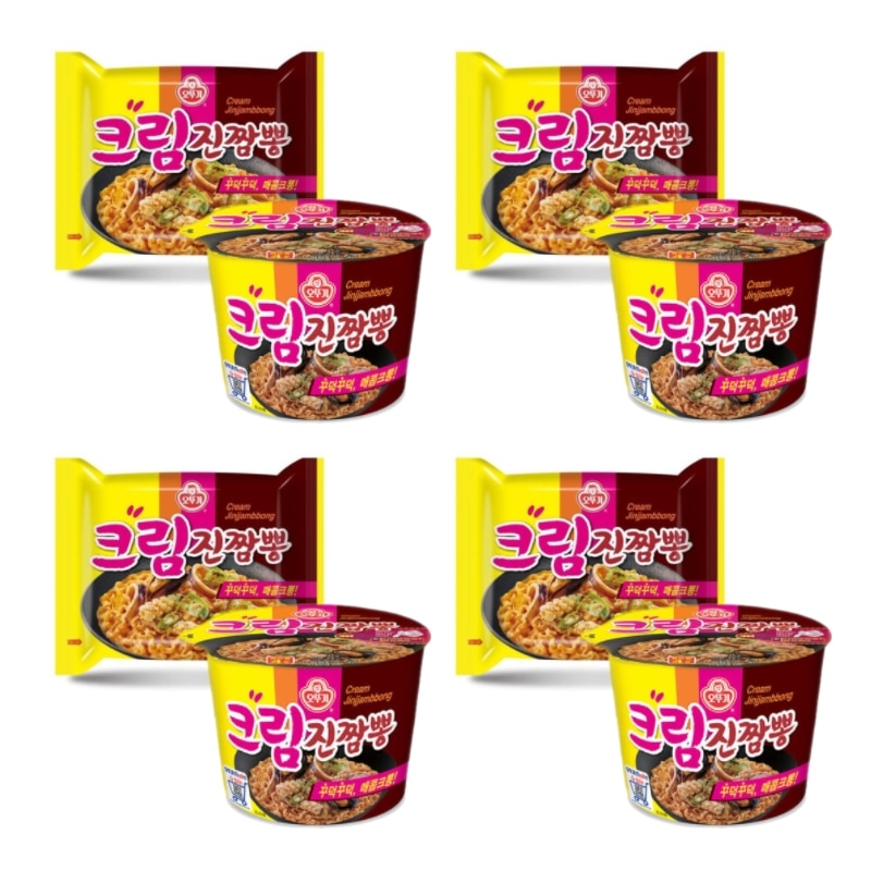 [麺4個 カップ4個]クリームジンちゃんぽん 韓国ラーメン