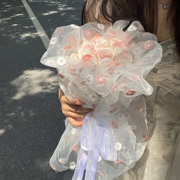 台灣出貨💙母親節送媽媽禮物diy小香風永生花香皂花送女友520禮物玫瑰花花束