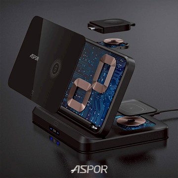 ASPOR 多功能23W折疊無線充電座W21