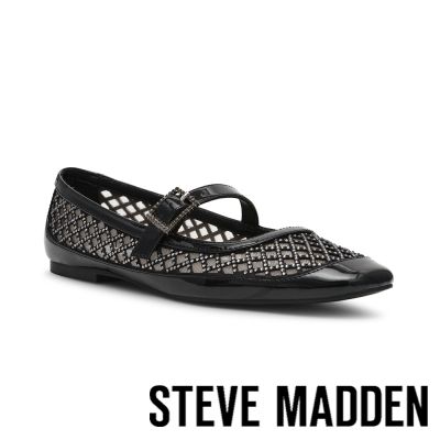 STEVE MADDEN-透膚奢華鑽面瑪莉珍鞋 WELL-DONE-黑色