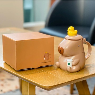星巴克杯子2026新年禮物星相伴系列粉色卡皮巴拉可愛水豚萌寵小鴨創意造型馬克杯咖啡杯水杯露營杯保溫杯保冷杯生日禮物聖誕禮