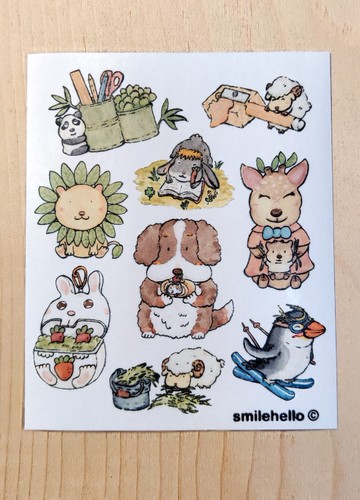 貼紙/和紙貼紙/手帳貼紙 動物D