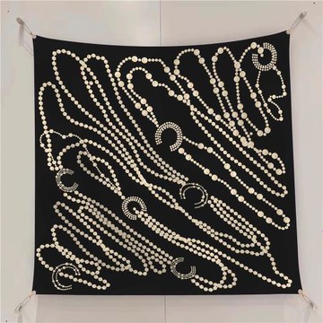 小香風絲巾90cm大方巾斜紋綢仿真絲圍巾新款夏季披肩網紅抹胸上衣