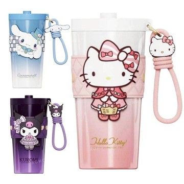 小禮堂 Sanrio 三麗鷗 不鏽鋼保溫杯附矽膠杯套 650ml (漸層裝扮款) Kitty 大耳狗 酷洛米