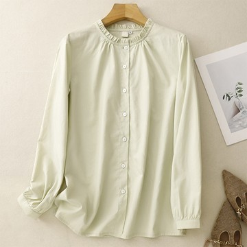 森系天絲棉長袖襯衫女上衣(KDTQ-8035)