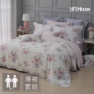 IN-HOUSE-80支天絲棉薄被套床包組(晨曦花想-雙人)