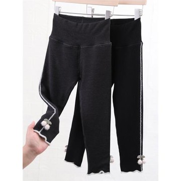 mipink果果德絨雙層女童打底褲中大童外穿保暖褲小女孩兒童棉褲