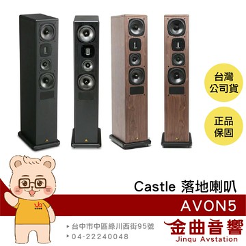 Castle AVON5 胡桃木色 黑色 一對 落地型 喇叭 揚聲器 | 金曲音響