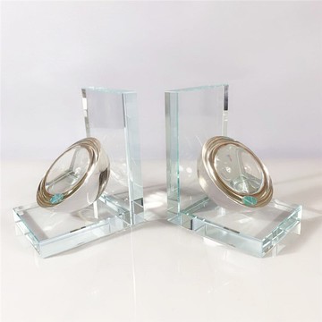 輕奢現代簡約水晶球書靠書架書柜書房擺件書擋輕奢創意裝飾藝術品