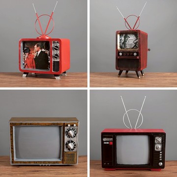 70年代復古懷舊電視機鐵藝模型擺件櫥窗拍照道具懷舊紀念品工藝品