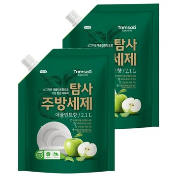 Tamsaa 蔬果碗盤清潔精補充包 蘋果薄荷香 2.1L  2包