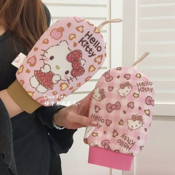 ✨臺灣出貨✨Hellokitty卡通二合一可愛搓澡手套下灰成強力無痛洗澡搓澡巾浴擦