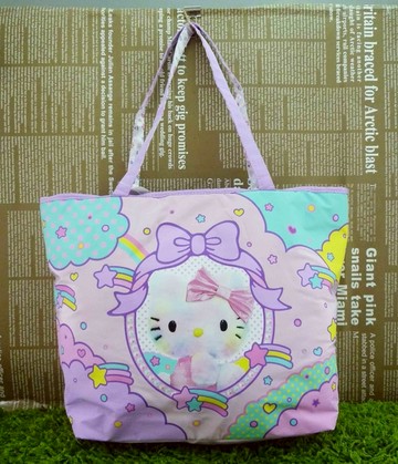 【震撼精品百貨】Hello Kitty 凱蒂貓~造型提袋~彩虹夢(粉紫)#04338