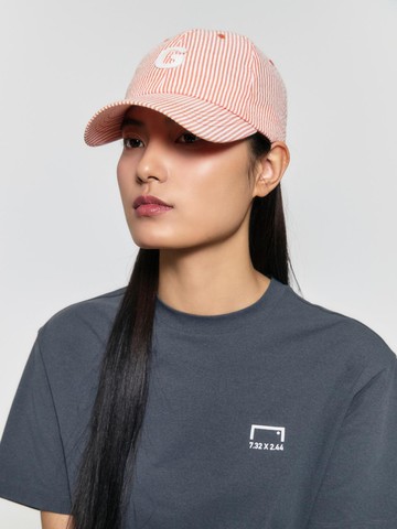 G LOGO SEERSUCKER BALL CAP [ORANGE]