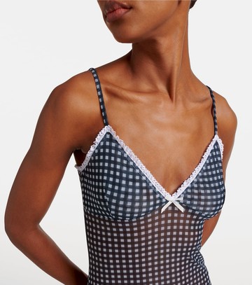 Bananhot Solay gingham mesh maxi dress