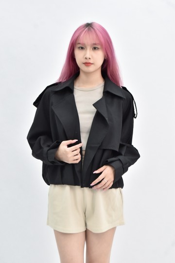 (XL) 長袖黑色外套