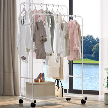 晾衣架落地臥室折疊室內簡易衣帽架陽臺掛衣架雙桿式家用曬衣架子