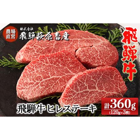 ふるさと納税 飛騨牛ヒレステーキ （120g×3枚） 牛肉 国産 ブランド牛   岐阜県下呂市