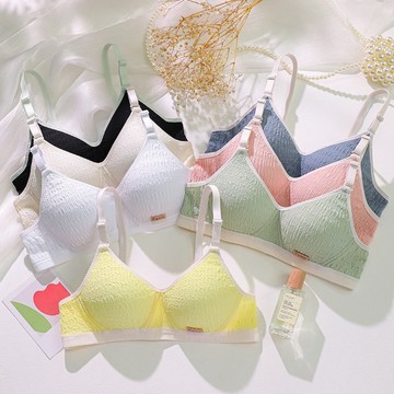 少女內衣 100%純棉內衣 无钢圈內衣 調整型bra 小胸內衣 集中內衣 發育期 學生內衣 上托 收副乳內衣 薄款文胸