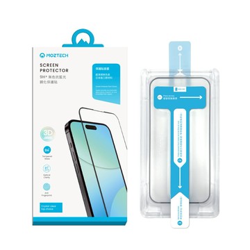 【MOZTECH】 iPhone 16 系列 9H+無色抗藍光鋼化保護貼
