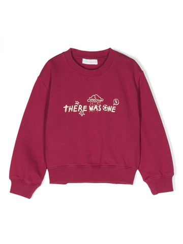 There Was One Kids - logo-print cotton sweatshirt - kids - Cotton - 8 yrs - Red