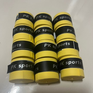 [現貨不用等] [12入組] 羽球拍 球拍 握把帶 握把布 高C/P值 便宜 黃色  吸汗 乾爽 不黏手