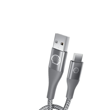 A公 - A公 USB A to USB C灰色-鋁合金 反光尼龍編織線