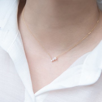 V型珍珠鑲鑽項鍊