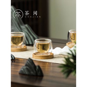 茶間｜雙層玻璃小茶杯耐熱小杯子隔熱品茶杯透明杯功夫茶具品茗杯